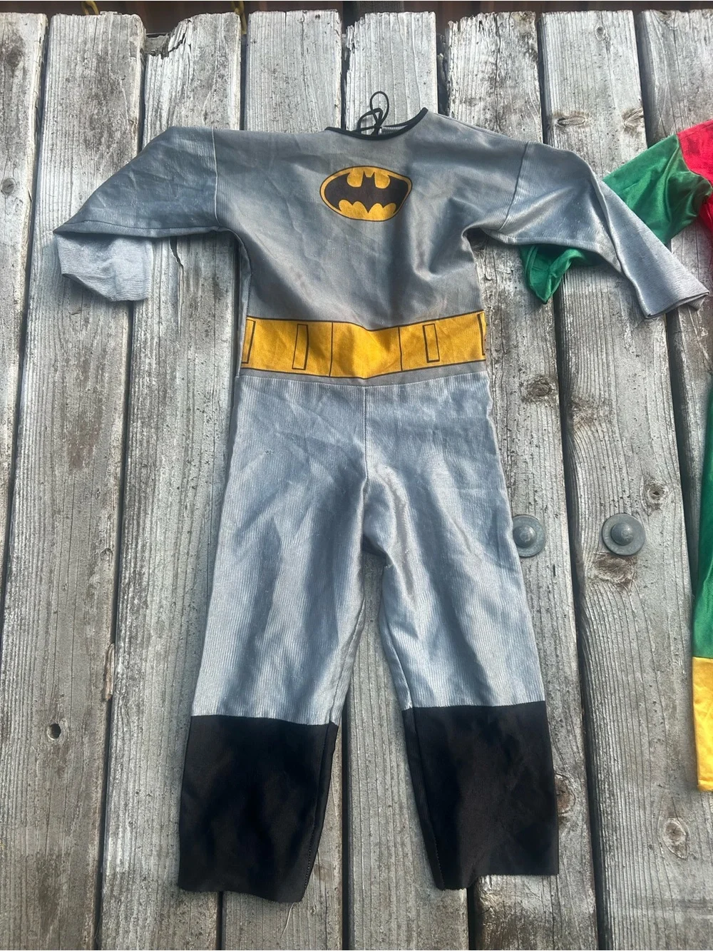 Vintage Batman Robin Costume Set Kids Playsuit Jumpsuit DC Comics 90s dress up